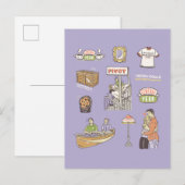 FRIENDS™ | Cartoon Icons Postkarte (Vorne/Hinten)