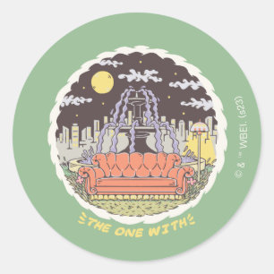 FRIENDS™ CARTOON RUNDER AUFKLEBER