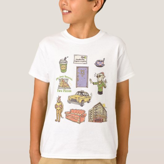 FRIENDS™ | Cartoon-Symbole Grafik 1 T-Shirt (Vorderseite)