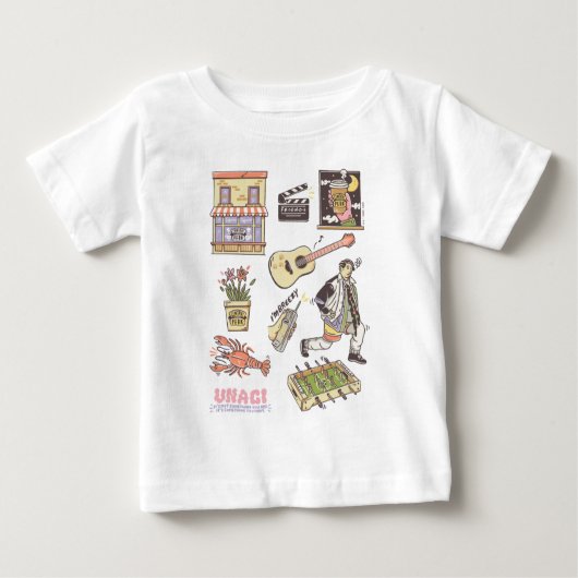 FRIENDS™ | Cartoon-Symbole Grafik 3 Baby T-shirt (Vorderseite)