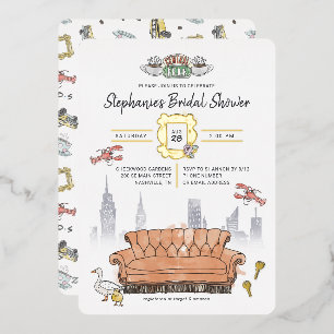 FRIENDS™ Central Perk Aquarell-Junggesellinnenab Folieneinladung