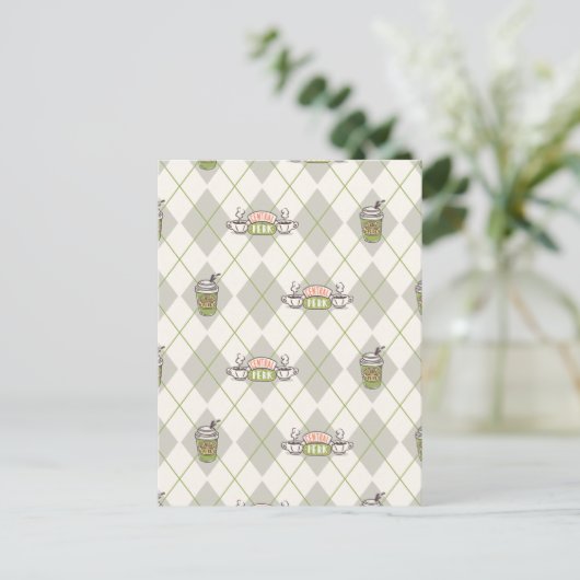 FRIENDS™  | Central Perk Argyle Pattern Postkarte (Stehend Vorderseite)
