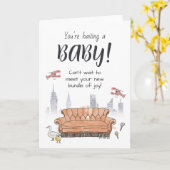 FRIENDS™ | Central Perk Baby Dusche Karte (Gelbe Blume)