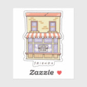 FRIENDS™ | Central Perk Cartoon Coffee Shop Aufkleber (Blatt)