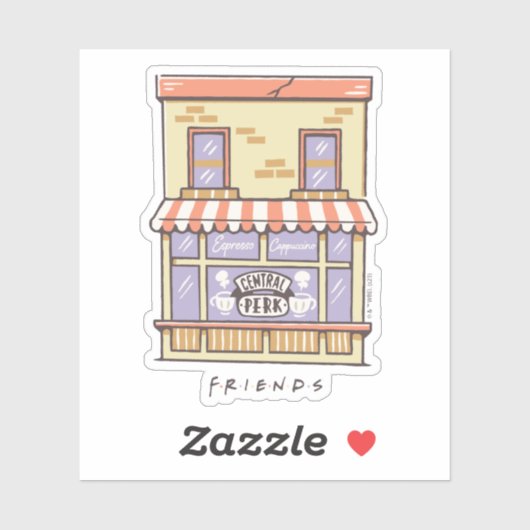 FRIENDS™ | Central Perk Cartoon Coffee Shop Aufkleber (Blatt)