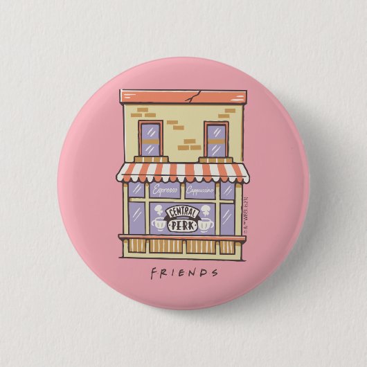 FRIENDS™ | Central Perk Cartoon Coffee Shop Button (Vorderseite)