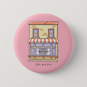 FRIENDS™   Central Perk Cartoon Coffee Shop Button