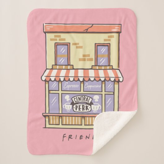 FRIENDS™ | Central Perk Cartoon Coffee Shop Sherpadecke (Vorderseite)