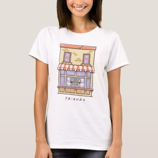 FRIENDS™ | Central Perk Cartoon Coffee Shop T-Shirt (Vorderseite)