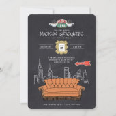 FRIENDS™ Central Perk Chalkboard Graduation Party Einladung (Vorderseite)