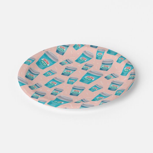 FRIENDS™ | Central Perk Coffee Cup Muster Pappteller (Schrägansicht)