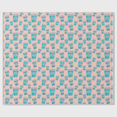 FRIENDS™ | Central Perk Coffee Cup Pattern Geschenkpapier (Flach)