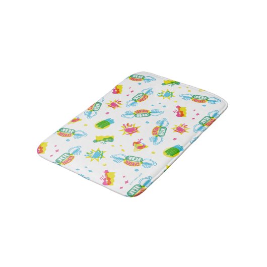 FRIENDS™ | Central Perk Neon Pattern Badematte (Schrägansicht)