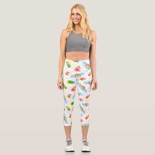 FRIENDS™ | Central Perk Neon Pattern Capri Leggings (Vorderseite)