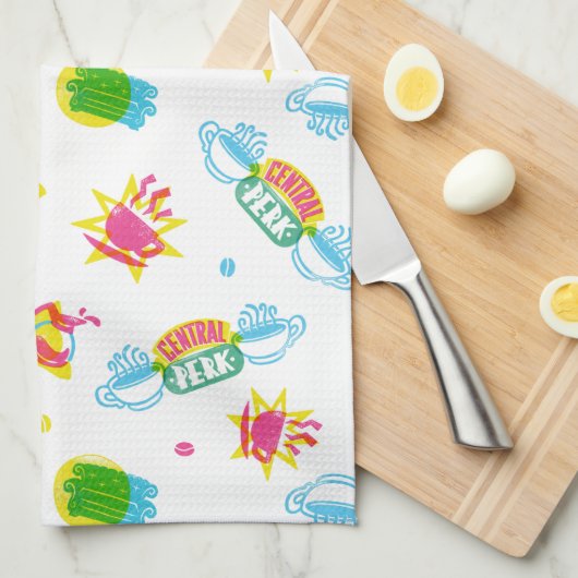 FRIENDS™ | Central Perk Neon Pattern Geschirrtuch (Viertel Falte)