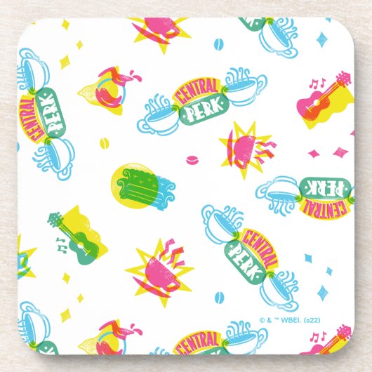 FRIENDS™ | Central Perk Neon Pattern Getränkeuntersetzer (Vorderseite)