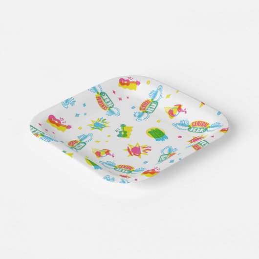 FRIENDS™ | Central Perk Neon Pattern Pappteller (Gewinkelt)