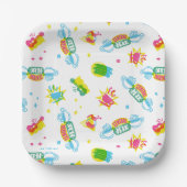 FRIENDS™ | Central Perk Neon Pattern Pappteller (Vorderseite)