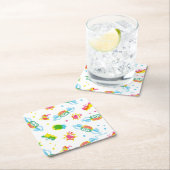 FRIENDS™ | Central Perk Neon Pattern Rechteckiger Pappuntersetzer (Vor Ort)