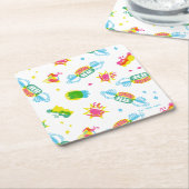 FRIENDS™ | Central Perk Neon Pattern Rechteckiger Pappuntersetzer (angewinkelt)