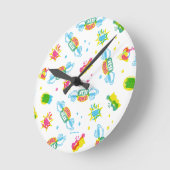 FRIENDS™ | Central Perk Neon Pattern Runde Wanduhr (Winkel)