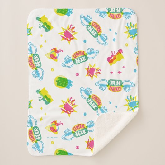 FRIENDS™ | Central Perk Neon Pattern Sherpadecke (Vorderseite)