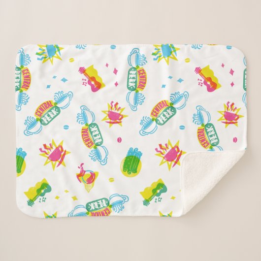 FRIENDS™ | Central Perk Neon Pattern Sherpadecke (Vorderseite (Horizontal))