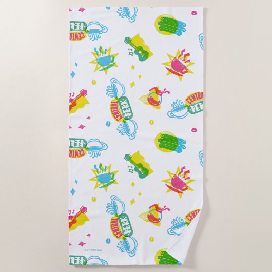 FRIENDS™ | Central Perk Neon Pattern Strandtuch (Vorderseite)