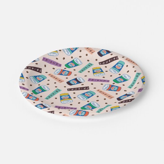 FRIENDS™ | Central Perk Vibrank Coffee Pattern Pappteller (Schrägansicht)