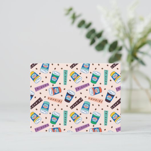FRIENDS™ | Central Perk Vibrank Coffee Pattern Postkarte (Stehend Vorderseite)