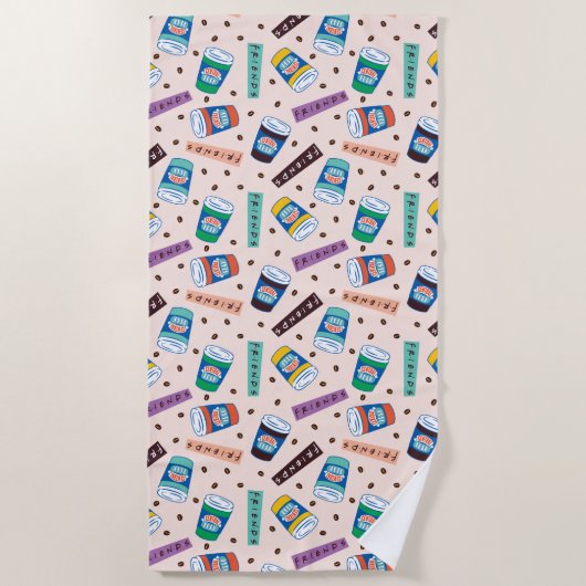 FRIENDS™ | Central Perk Vibrank Coffee Pattern Strandtuch (Vorderseite)