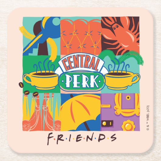 FRIENDS™ | Central Perk Vibrant Graphic Rechteckiger Pappuntersetzer (Vorderseite)