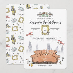 FRIENDS™ Central Perk Wasserfarben-Hochzeitsbrun Einladung