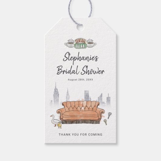 FRIENDS™ | Central Perk Watercolor Brautparty Geschenkanhänger (Vorderseite)