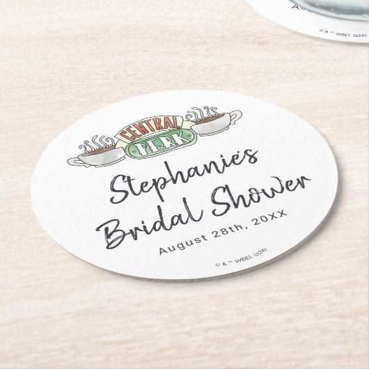 FRIENDS™ | Central Perk Watercolor Brautparty Runder Pappuntersetzer (Angewinkelt)