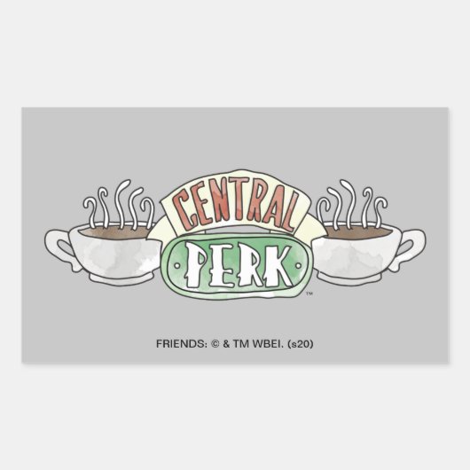 FRIENDS™ | Central Perk Watercolor-Logo Rechteckiger Aufkleber (Vorderseite)