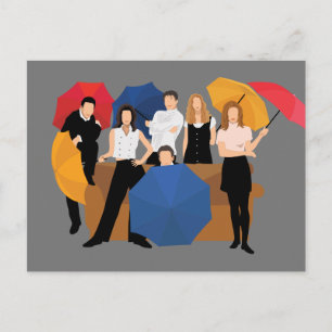 FRIENDS™ Charakter-Silhouette Einladungspostkarte
