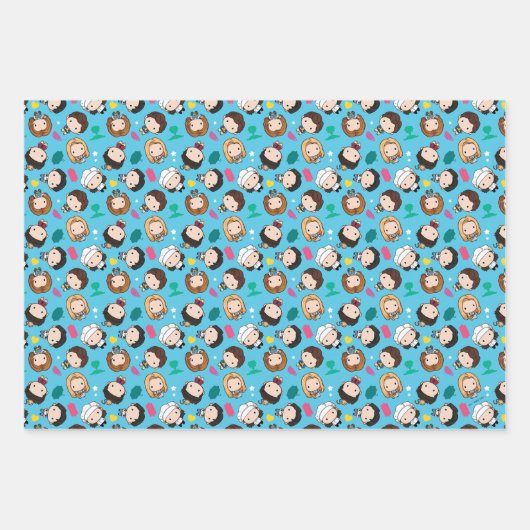 FRIENDS™ | Chibi-Muster Geschenkpapier Set (Vorderseite 2)