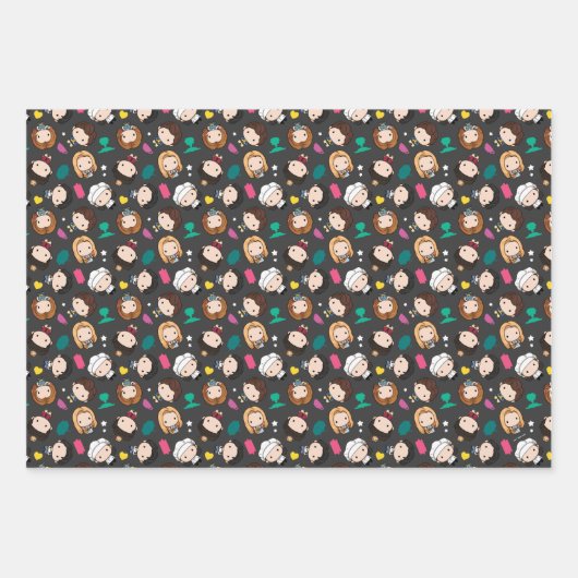 FRIENDS™ | Chibi-Muster Geschenkpapier Set (Vorderseite 2)
