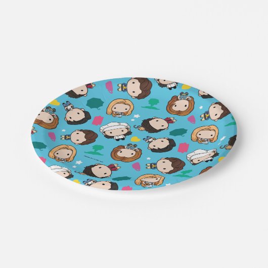 FRIENDS™ | Chibi-Muster Pappteller (Schrägansicht)