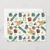 FRIENDS™ | Christmas Icon Muster Einladungspostkarte (Vorne/Hinten)