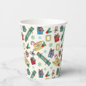 FRIENDS™ | Christmas Icon Muster Pappbecher (Rückseite)