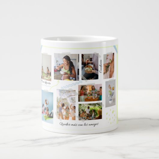 Friends Collage Mug | Personalized Memory Mug Jumbo-Tasse (Vorderseite)