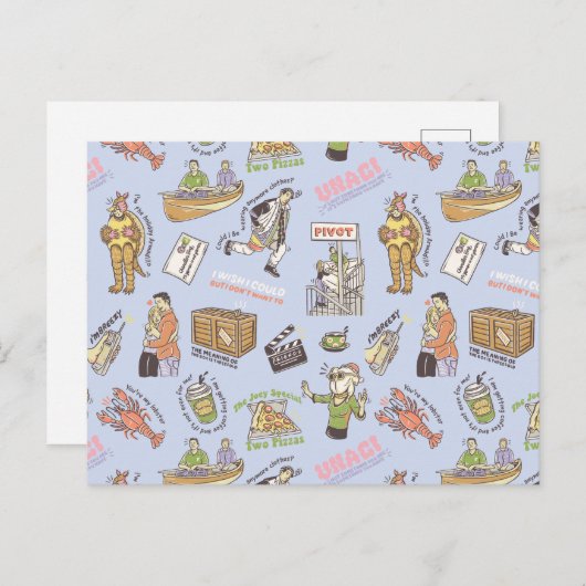 FRIENDS™ Colorful Cartoon Pattern Postkarte (Vorne/Hinten)