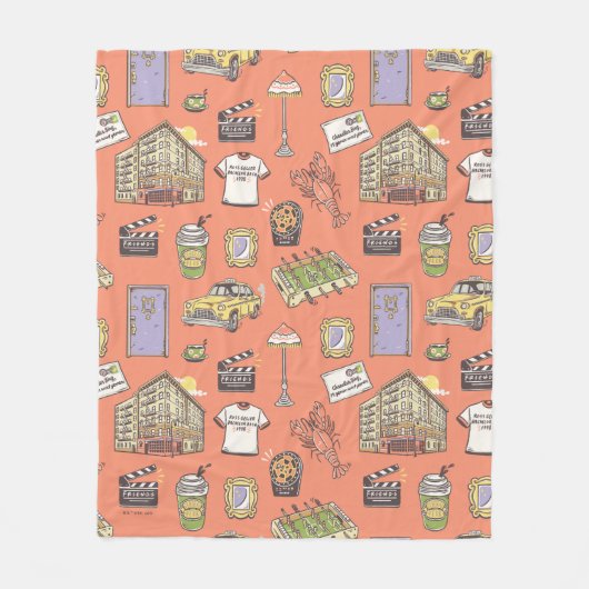 FRIENDS™ Colorful Icons Pattern Fleecedecke (Vorderseite)