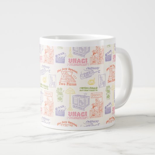 FRIENDS™ Colorful Quotes Pattern Jumbo-Tasse (Vorderseite Rechts)
