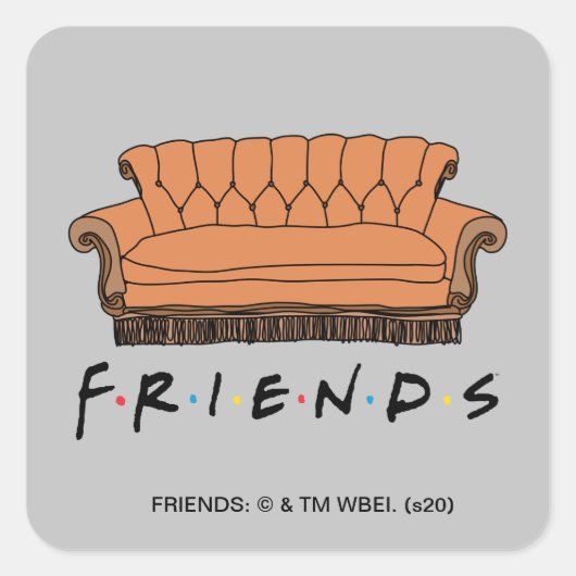 FRIENDS™ Couch Quadratischer Aufkleber (Vorderseite)