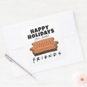 FRIENDS™ Couch | Weihnachtsgeschenkmarke Quadratischer Aufkleber (Umschlag)