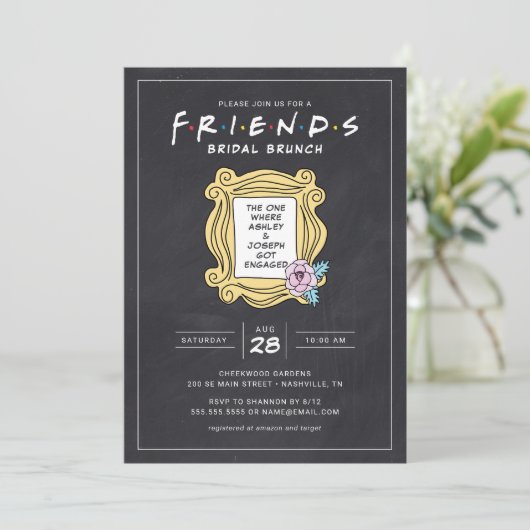 FRIENDS™ das mit der Chalkboard Brunch-Dusche Einladung (Stehend Vorderseite)