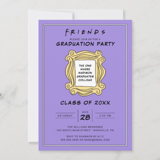FRIENDS™ das mit der Graduierungspartei Einladung (Vorderseite)